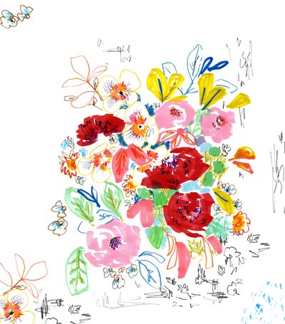 Blumenskizze 3 von Jo Chambers