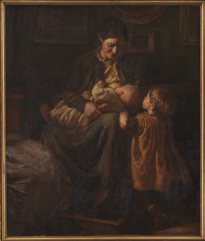 Die Frau des Künstlers mit zwei Kindern von Joakim Frederik Skovgaard