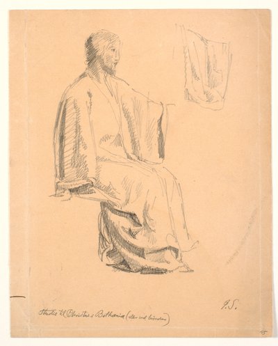 Studie eines sitzenden Christus von Joakim Frederik Skovgaard