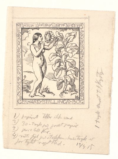 Entwurf für Exlibris für Gerhard Stilling von Joakim Frederik Skovgaard