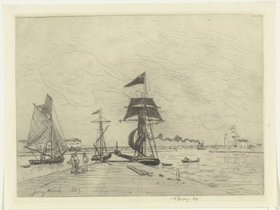 Anlegestelle bei Honfleur von Johan Barthold Jongkind