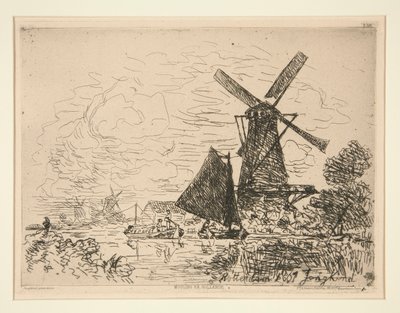 Mühlen in Holland von Johan Barthold Jongkind