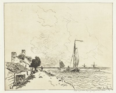 Zwei Segelschiffe (Sechs holländische Ansichten) von Johan Barthold Jongkind