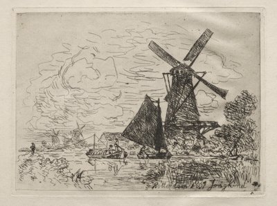 Windmühlen in Holland von Johan Barthold Jongkind