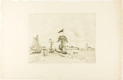 Holzsteg, Hafen von Honfleur von Johan Barthold Jongkind