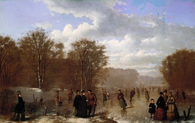 Schlittschuhlaufen auf dem Wissahickon, 1875 von Johan Mengels Culverhouse