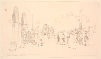 Campagnoler vor einer Käserei von Johan Thomas Lundbye