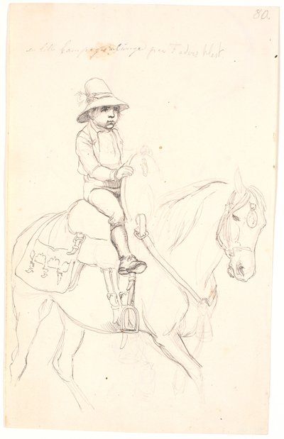 Kleiner Junge reitet auf einem Pferd von Johan Thomas Lundbye