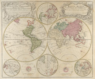 Planiglobii Terrestris Mappa Universalis, 1746 von Johann Baptista Homann