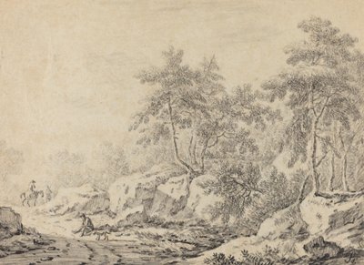 Reisende in einem felsigen Wald von Johann Christoph Dietzsch