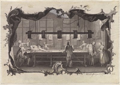 Damen und Herren beim Billardspielen von Johann Esaias Nilson