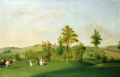 Landschaft mit Figuren von Johann F.A. school of Tischbein