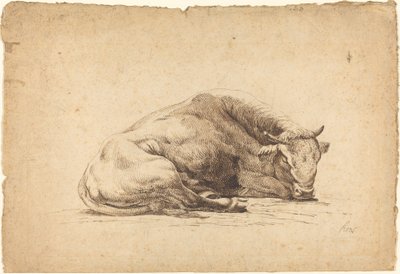 Ein schlafender Stier von Johann Heinrich Roos