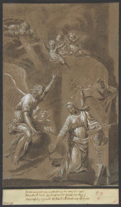 Die Verkündigung, spätes 17. Jahrhundert von Johann Jakob von Sandrart