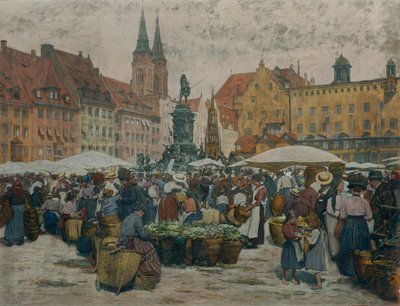 Markt in Nürnberg von Johann Nepomuk Geller