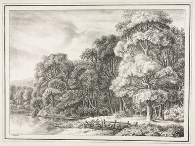 Waldlandschaft mit See von Johann Nepomuk Strixner