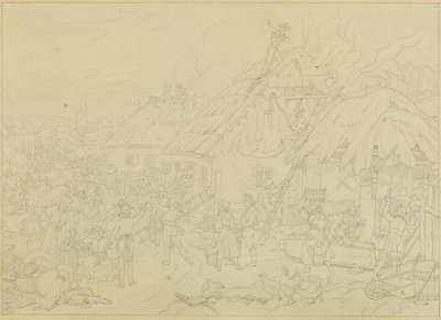 Feuer im Dorf von Johann Peter Krafft
