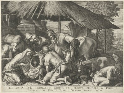 Anbetung der Hirten mit schlafenden Hirtenjungen von Johann Sadeler (I)