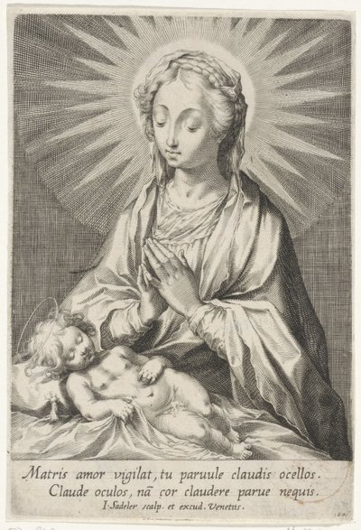Maria betet das schlafende Christuskind an von Johann Sadeler (I)