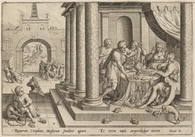 Die Plage der Frösche von Johann Sadeler I