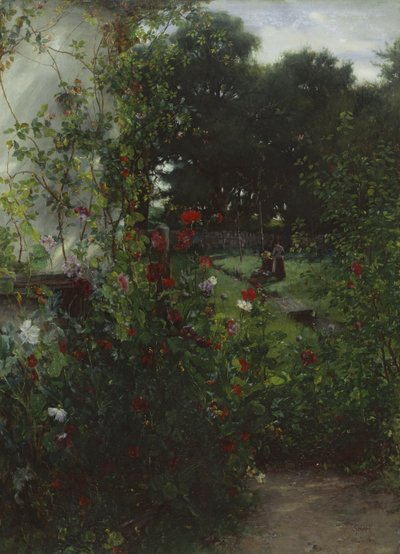 Wiese vor Leibls Atelier in Aibling von Johann Sperl