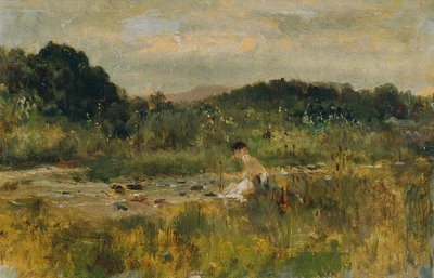 Bachlandschaft mit sitzendem Mädchen von Johann  Till der Jüngere