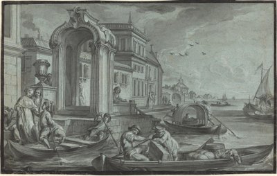 Venezianische Fantasie mit einem Zierbogen von Johann Wolfgang Baumgartner