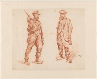 Zwei Studien eines gehenden Mannes von Johannes Abraham Mondt