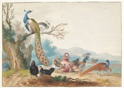 Landschaft mit Vögeln von Johannes Bronckhorst