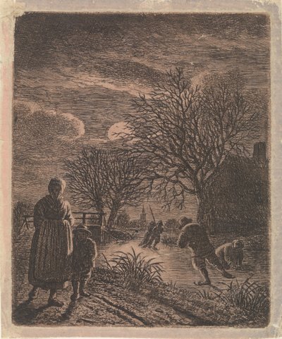 Landschaft mit Schlittschuhläufern von Johannes Christiaan Janson
