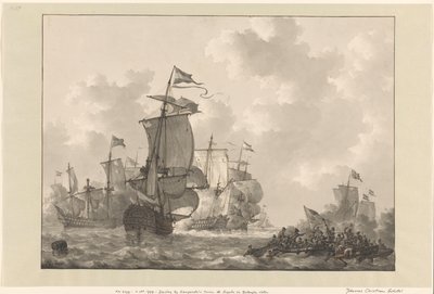 Seeschlacht bei Kamperduin, 1797 von Johannes Christiaan Schotel