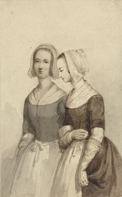 Zwei Waisenmädchen (?) von Johannes Christiaan d