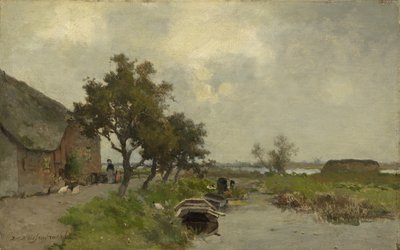 Wäsche waschen, ca. 1850-80 von Johannes Hendrik Weissenbruch