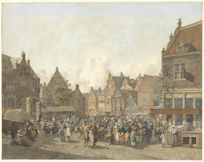 Stadtplatz mit Jahrmarkt von Johannes Huibert Prins
