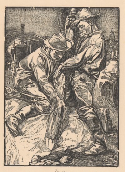 Bauarbeiter bei Pfahlarbeiten von Johannes Josephus Aarts