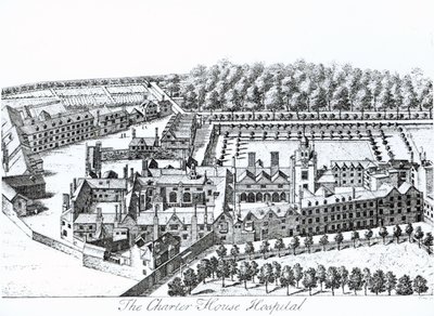 Das Charterhouse Hospital, um 1720 von Johannes Kip