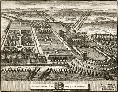 Wollaton Hall und Park Nottingham, Nottinghamshire, ca. 1707 von Johannes Kip