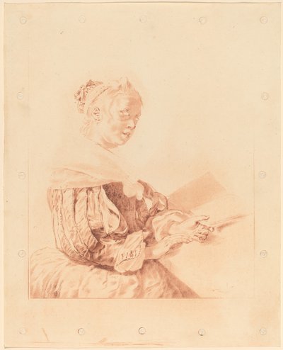 Junges Mädchen am Keyboard, 1767 von Johannes Kornlein