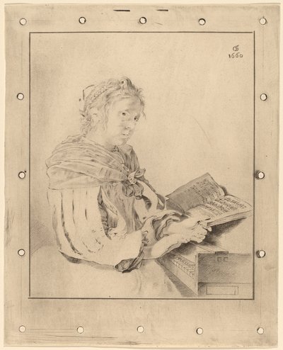 Junges Mädchen am Klavier, 1767 von Johannes Kornlein