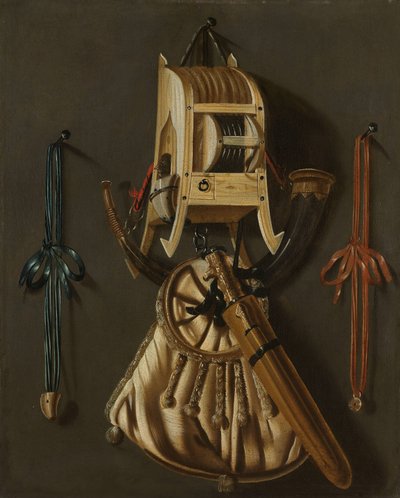 Stillleben mit Jagdutensilien von Johannes Leemans