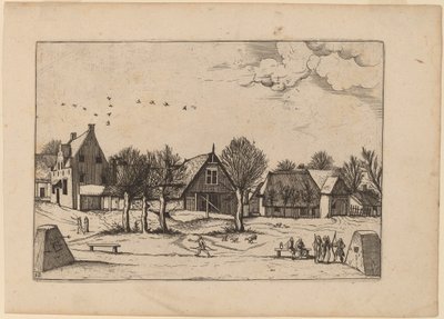 Dorf auf dem Land von Johannes van Doetechum, the Elder and Lucas