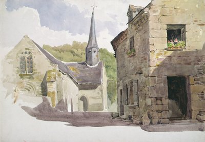 Kirche mit kleinem Turm von John Absolon