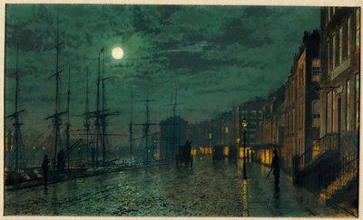Stadtdocks im Mondlicht von John Atkinson Grimshaw