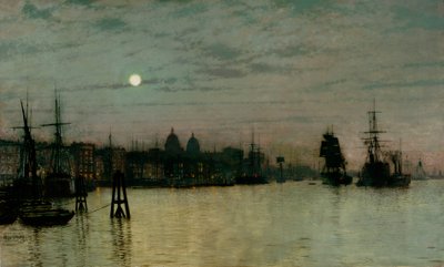 Greenwich, Halbe Flut, 1884 von John Atkinson Grimshaw