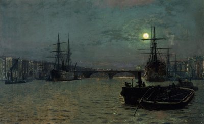 London Bridge - Halbe Flut, 1884 von John Atkinson Grimshaw