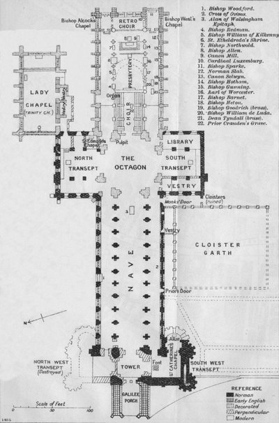 Ely Cathedral, 20. Jahrhundert von John Bartholomew