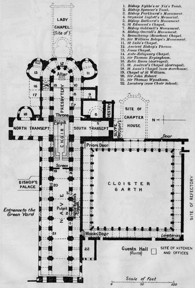 Kathedrale von Norwich, 20. Jahrhundert von John Bartholomew