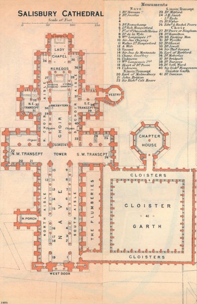 Kathedrale von Salisbury, 20. Jahrhundert von John Bartholomew