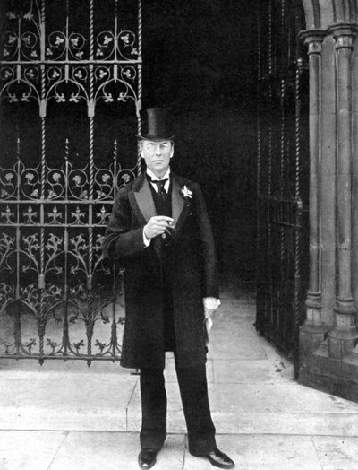 Joseph Chamberlain, britischer liberaler Staatsmann, um 1905 von John Benjamin Stone