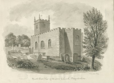 Endon Kirche (Sepia-Zeichnung) von John Buckler